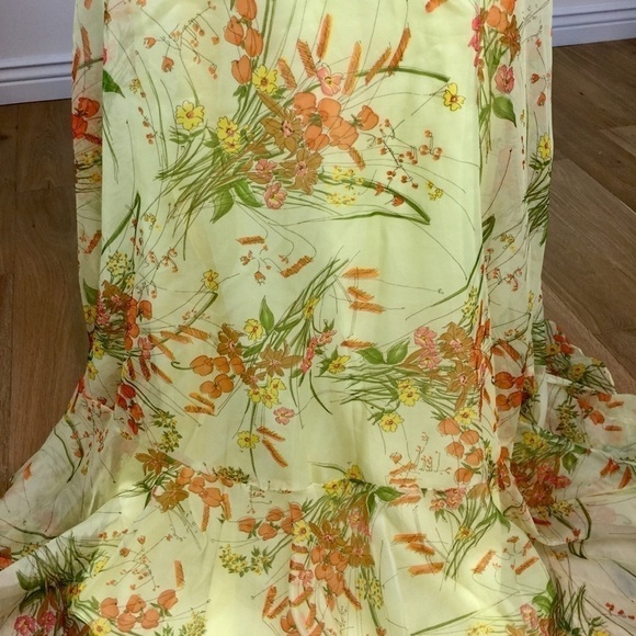 Vintage 60’s Yellow Floral Maxi Dress Southern Bel - Picture 5 of 16